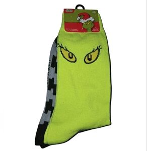 Dr. Seuss Grinch Socks - 2 Pairs  Grinch Green and Black And White